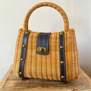 Woven Wicker Basket Purse
